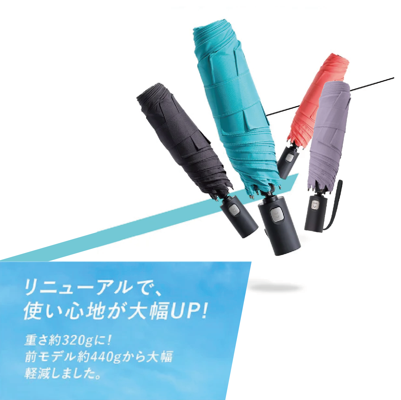 【Light】軽量モデル コンパクト 晴雨兼用(4カラー)