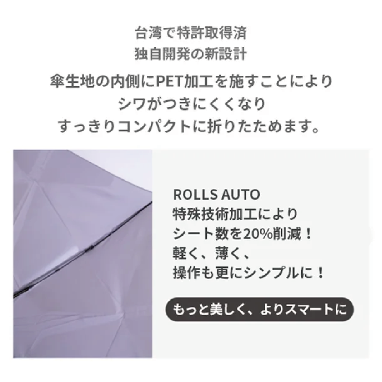 【AUTO】ワンクリック自動開閉　3秒で折りたためる　形状記憶　晴雨兼用　UNISEX　ナノ超撥水加工（2カラー）