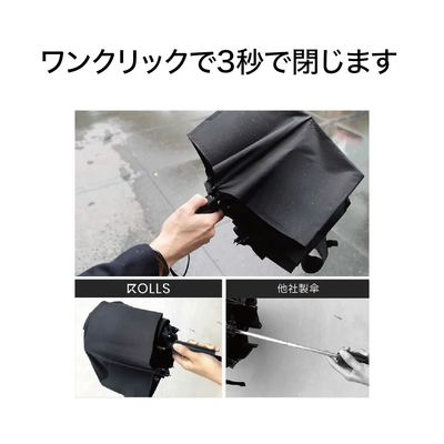【Classic】手開き式 ワンクリックで3秒で閉じます 晴雨兼用 UNISEX ナノ超撥水加工 直径112cm 大きい傘（2カラー）